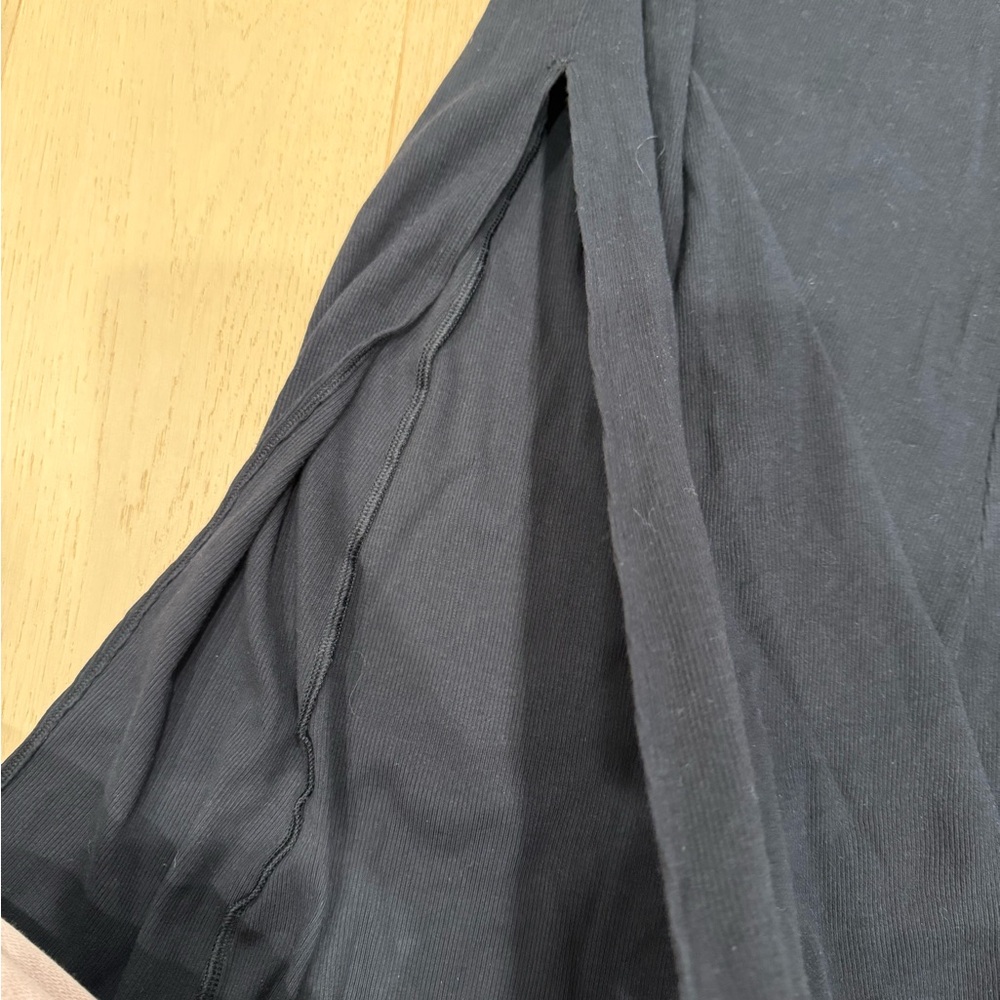aerie Black Side-Ruched Drawstring Maxi Skirt and matching top - Picture 3 of 5